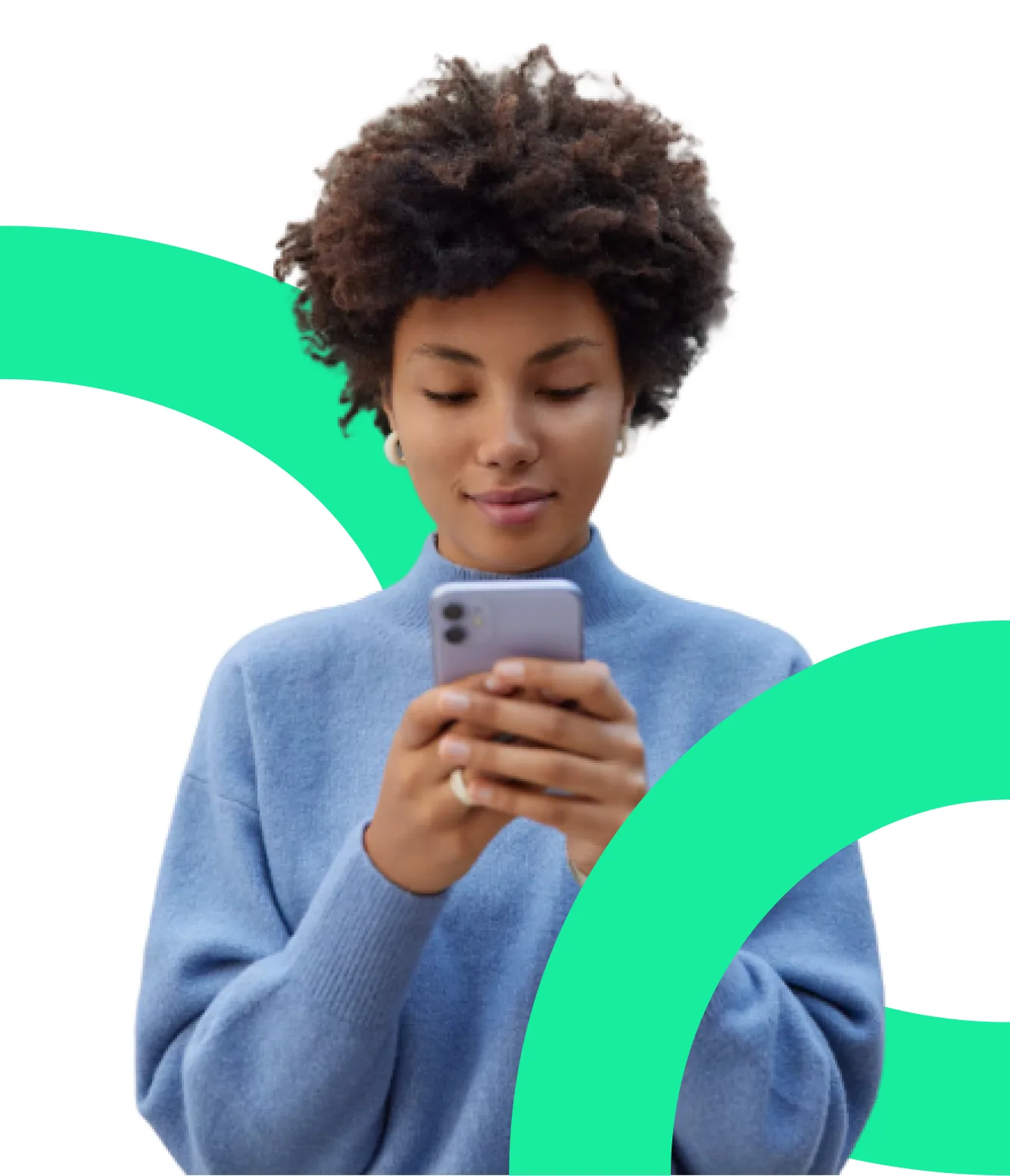 A woman signing up for MediWallet on her phone